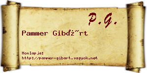 Pammer Gibárt névjegykártya
